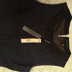 Elie Tahari Navy Blue Textured Dress